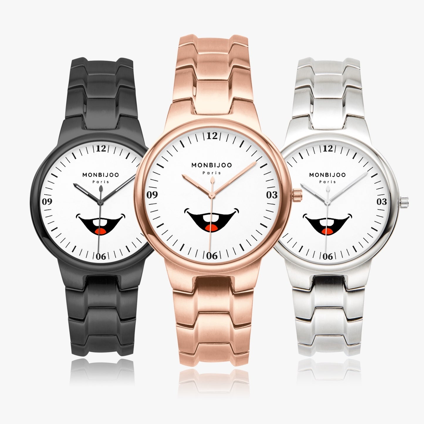 Montre Femme Exclusive Cadran HappyTime Bracelet Acier Argenté - MONBIJOO