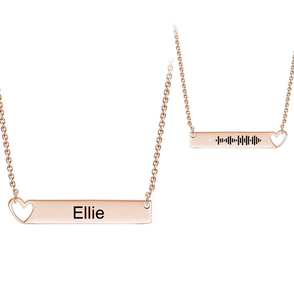Collier Prénom Personnalisé Cœur or rose - Bracelet Code Musical Personnalisé