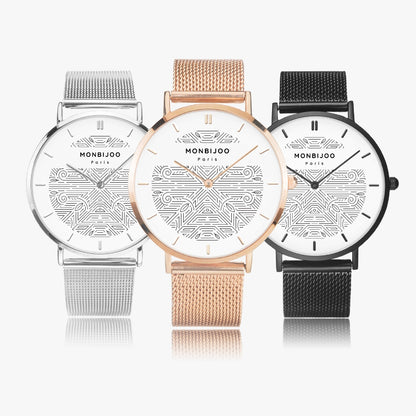 Montre Femme Stellar Cadran BloomLine Bracelet Acier Noir - MONBIJOO