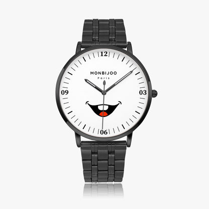 Montre Homme Vanguard Cadran HappyTime Bracelet Acier Noir - MONBIJOO