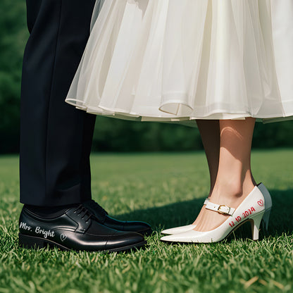 Autocollants Personnalisés Transparents pour chaussures de mariage avec nom et date - Cadeaux pour couple 