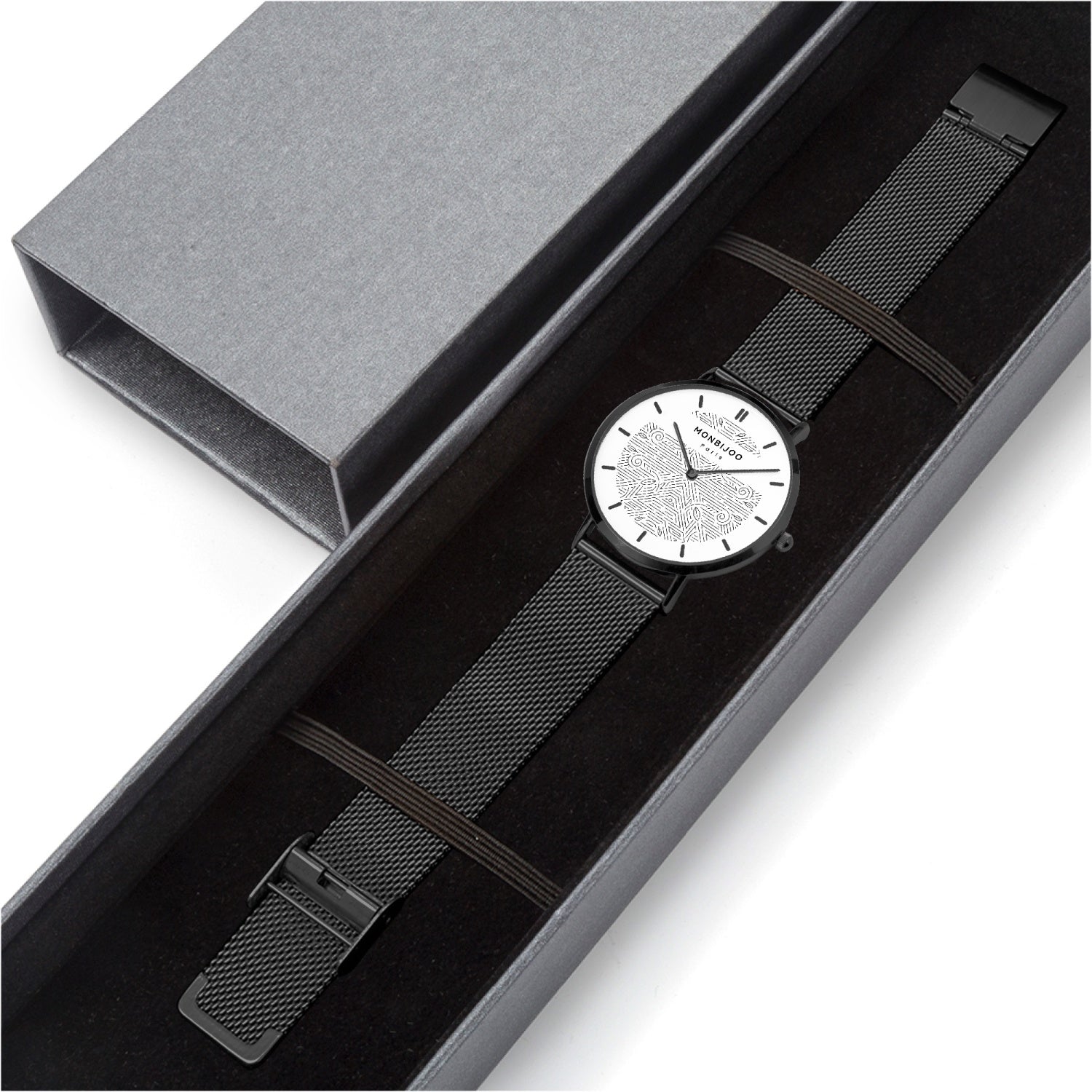 Montre Homme Stellar Cadran BloomLine Bracelet Acier Noir - MONBIJOO