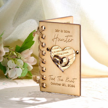 Livre de Vœux de Mariage en Bois Fait à la Main - Livre de Vœux Pour Les Mariés - MONBIJOO