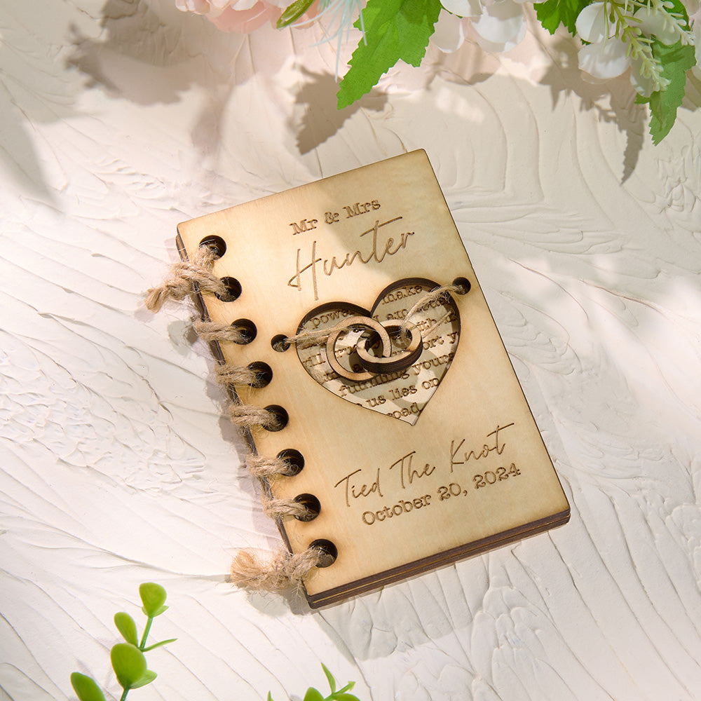 Livre de Vœux de Mariage en Bois Fait à la Main - Livre de Vœux Pour Les Mariés - MONBIJOO