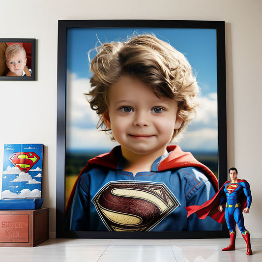 Portrait Photo Personnalisé Superman Pour Enfant Adulte - Monbijoo