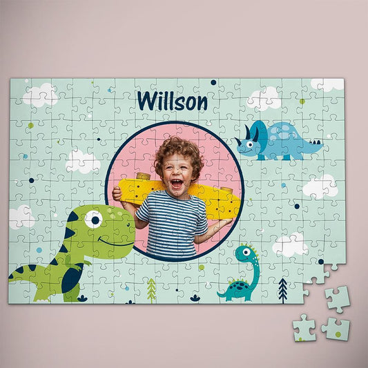 Puzzle Photo Personnalisé Pour Enfant, Puzzle Dinosaure - Monbijoo