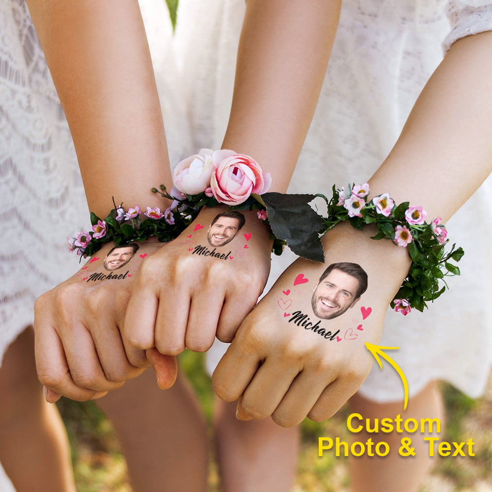 Lot de 15 Autocollants Personnalisés Tatouage Temporaires Imperméables Pour Mariage - MONBIJOO