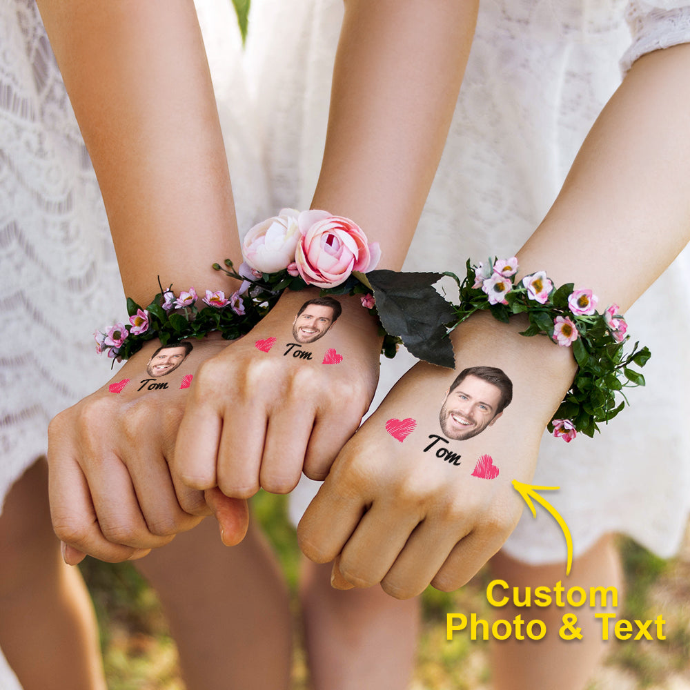 Lot de 15 Autocollants Personnalisés Tatouage Temporaires Imperméables Pour Mariage - MONBIJOO