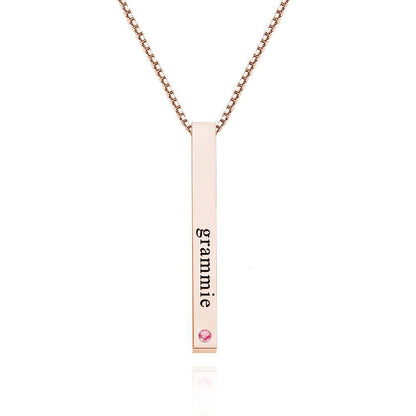 Collier Prénom Personnalisé Pierre de Naissance en or rose