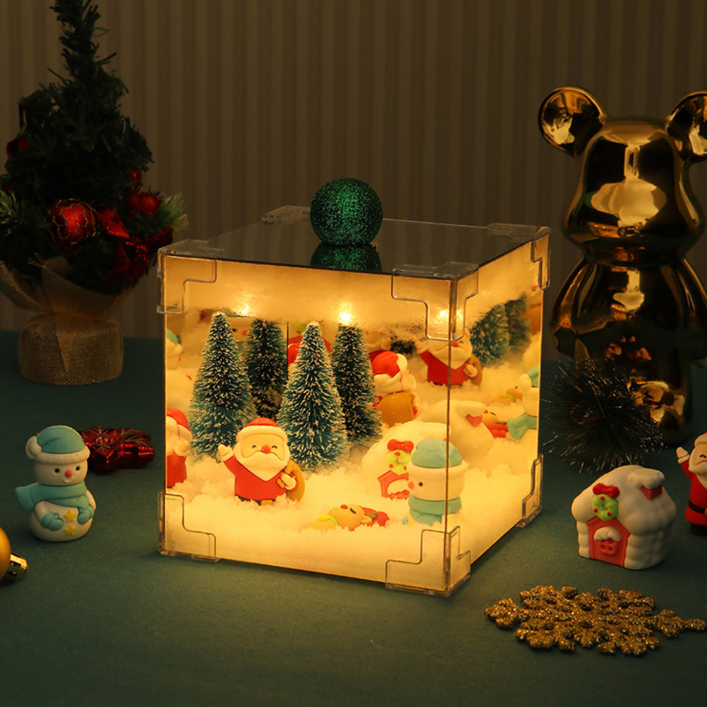 Boîte Veilleuse de Noël et Lampe LED – Kit DIY pour Décoration de Table de Noël