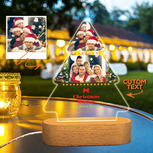 Veilleuse Personnalisée – Lumières en forme d’arbre de Noël - Décoration de Noel - MONBIJOO