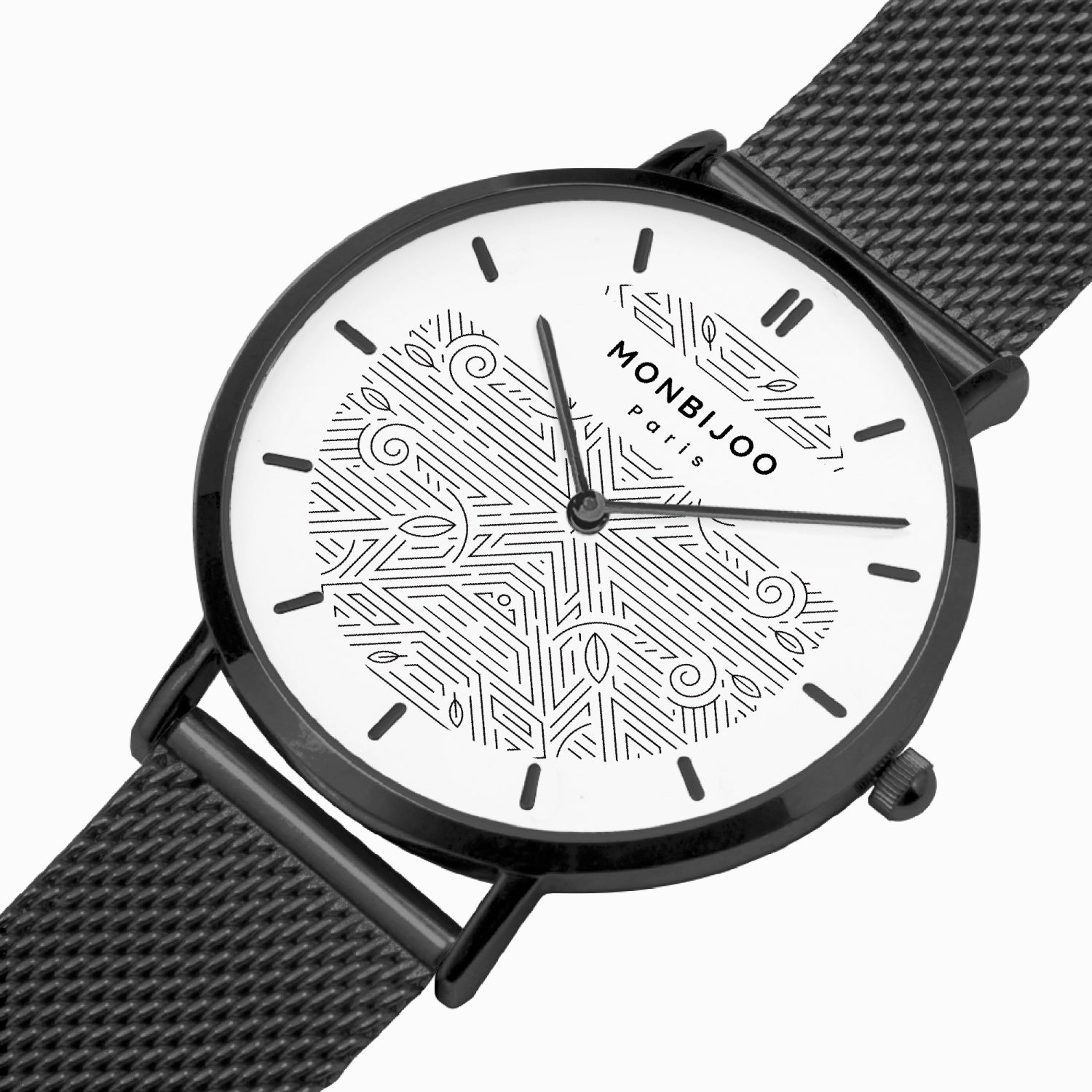 Montre Homme Stellar Cadran BloomLine Bracelet Acier Noir - MONBIJOO