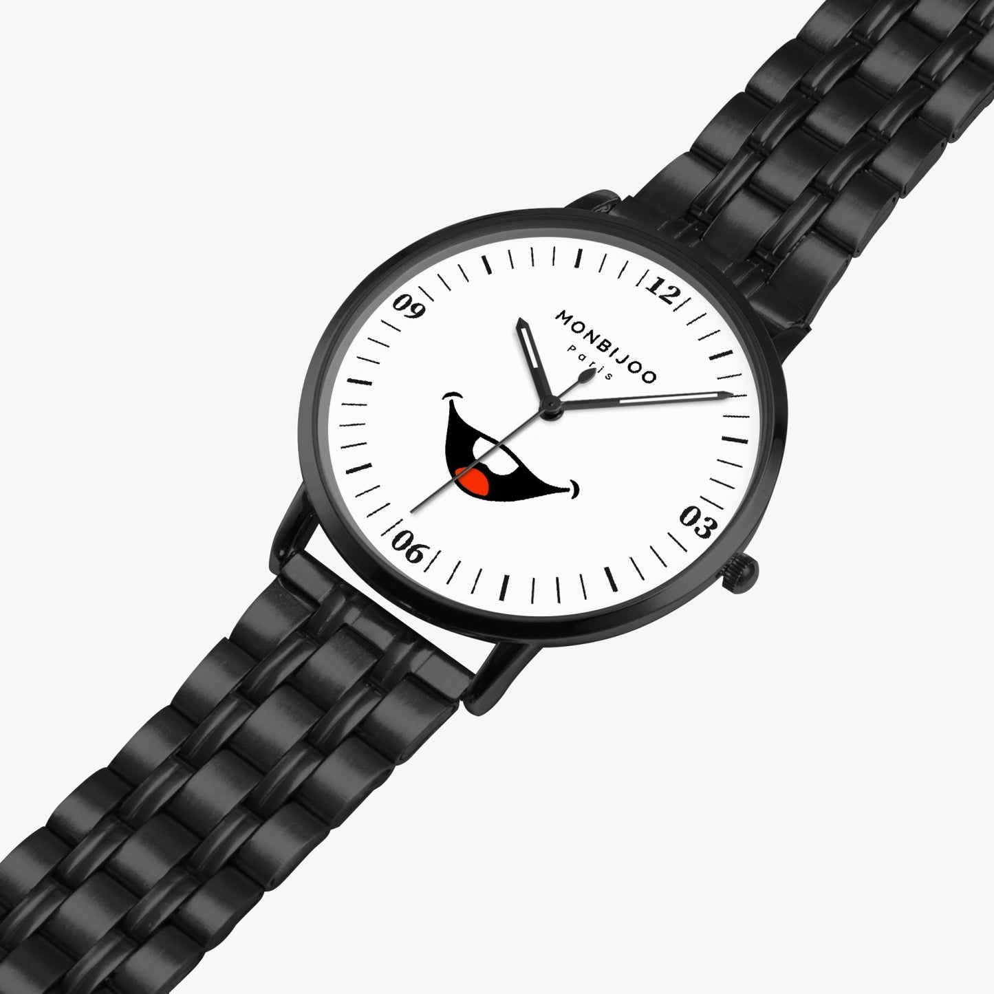 Montre Homme Vanguard Cadran HappyTime Bracelet Acier Noir - MONBIJOO