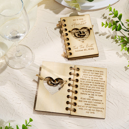 Livre de Vœux de Mariage en Bois Fait à la Main - Livre de Vœux Pour Les Mariés - MONBIJOO